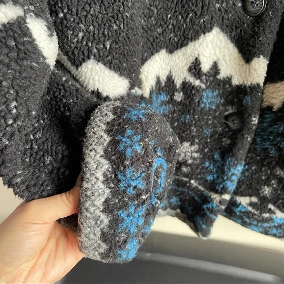 Vintage Izzi Fleece Mountain Print Cuffed Jacket - Picture 4 of 6